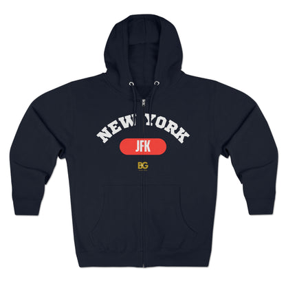 BG "New York JFK" Premium Full Zip Hoodie