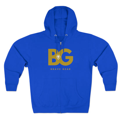 BG gold logo Premium Full Zip Hoodie