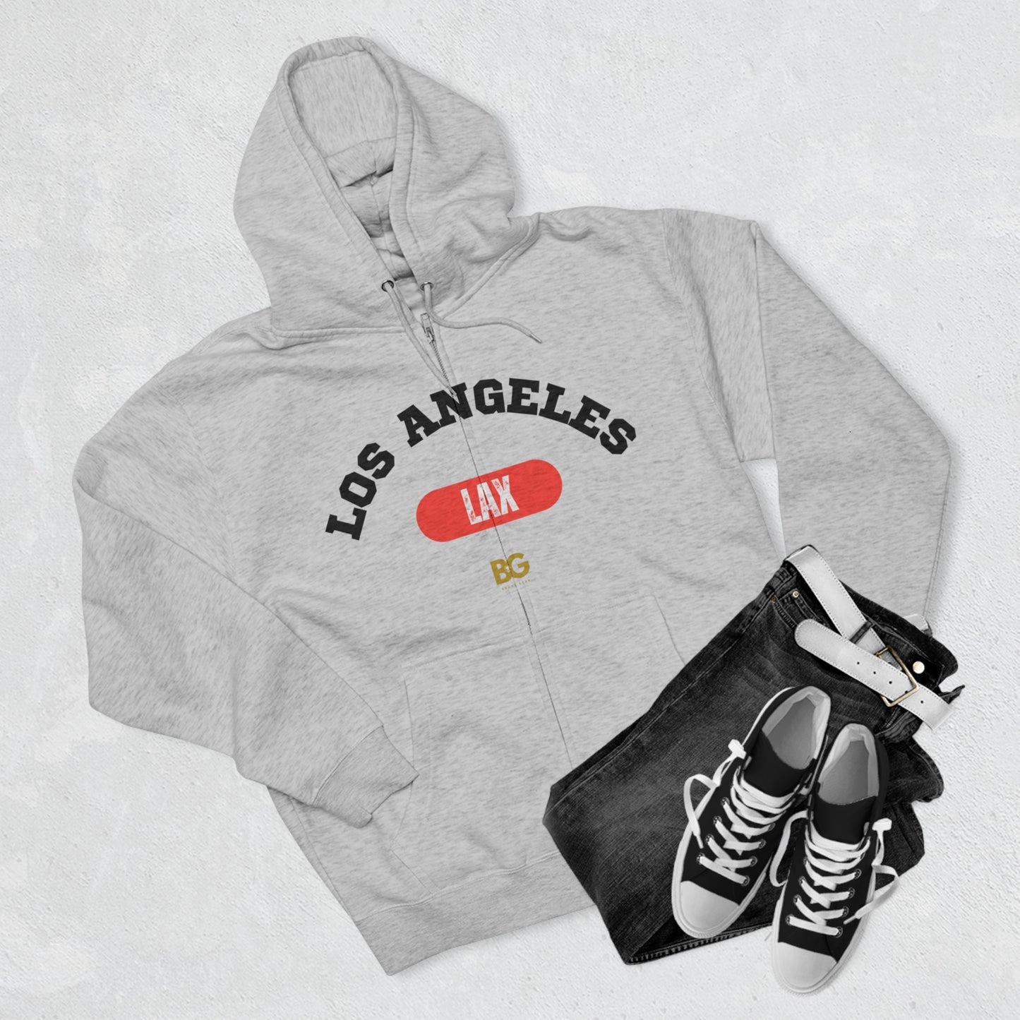 BG "Los Angeles LAX" Premium Full Zip Hoodie