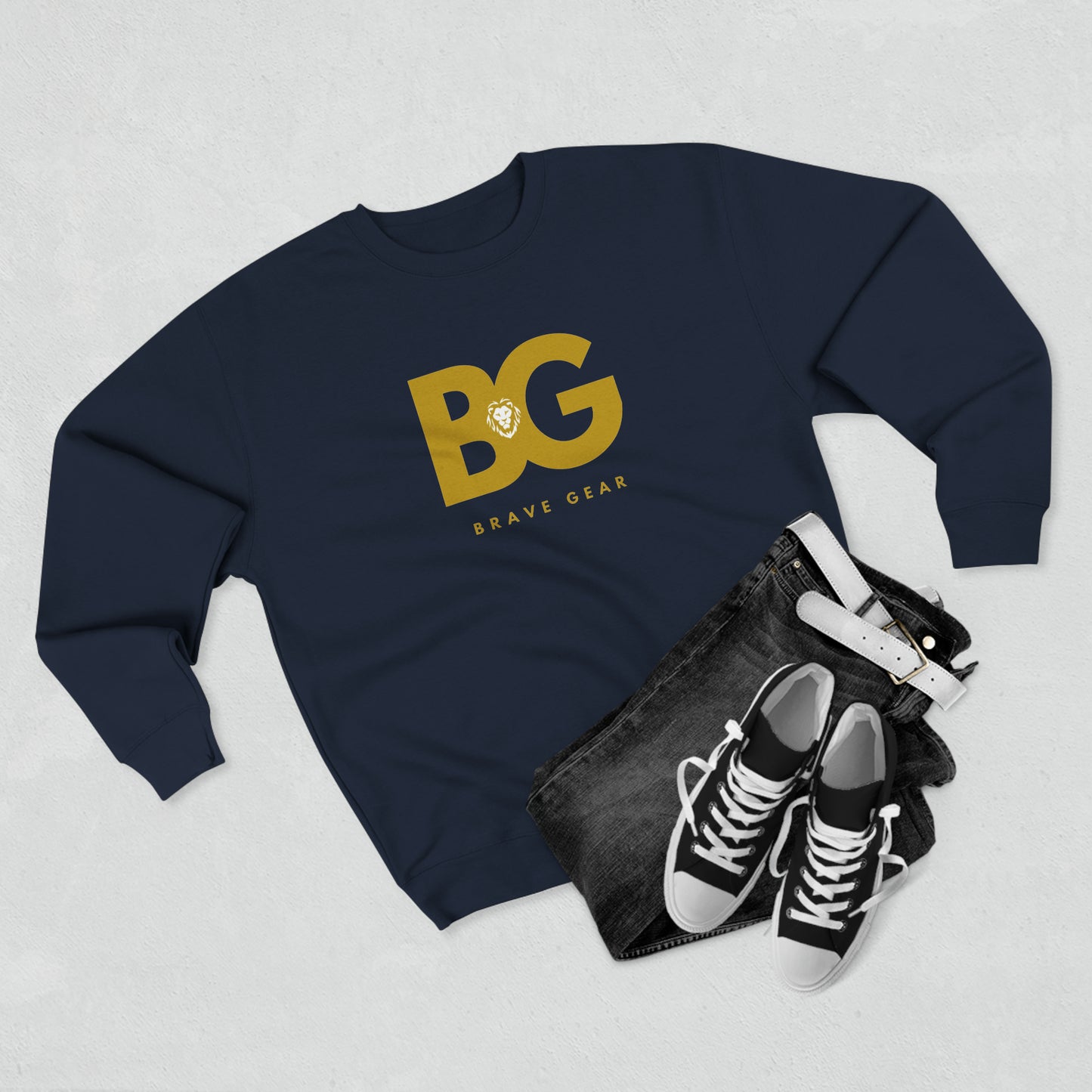 BG gold logo Premium Crewneck Sweatshirt