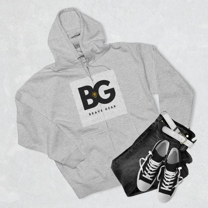 BG box logo Premium Full Zip Hoodie