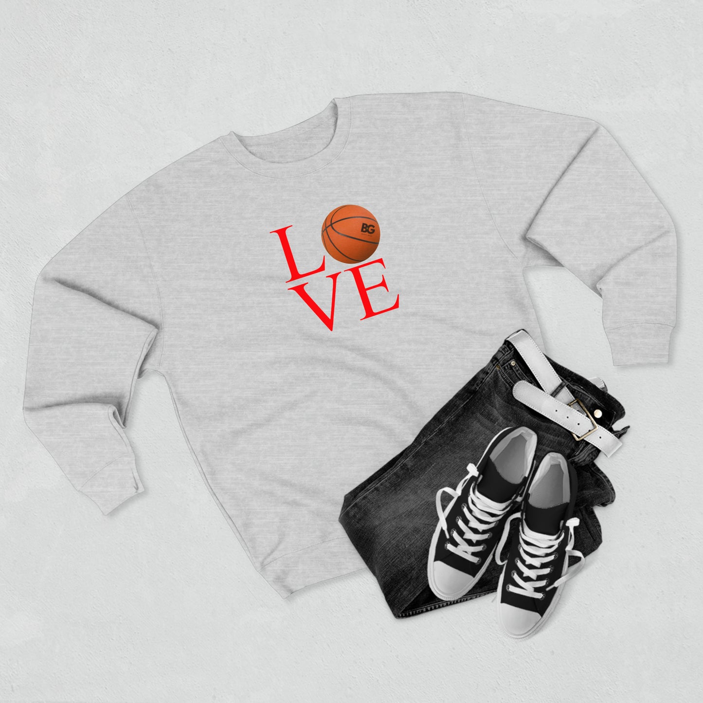 BG "LOVE basketball" Premium Crewneck Sweatshirt