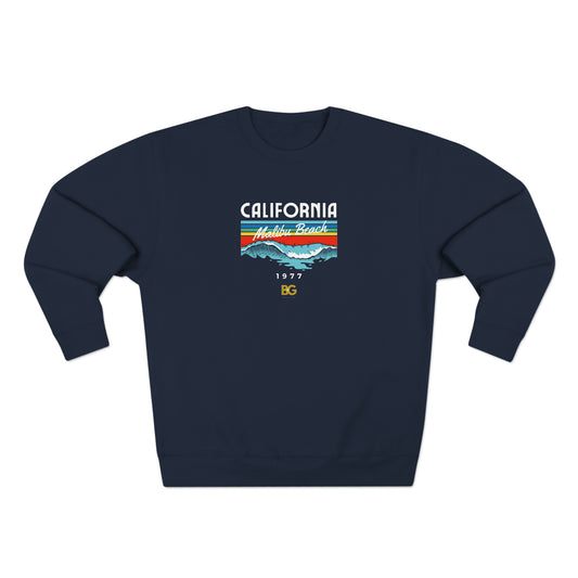 BG "California Malibu Beach 1977" Premium Crewneck Sweatshirt