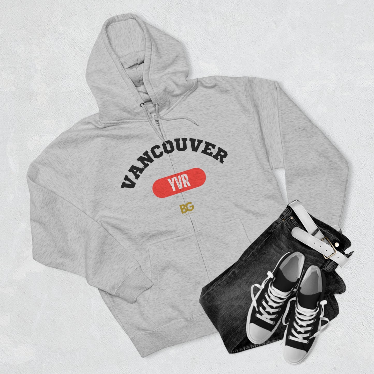 BG "Vancouver YVR" Premium Full Zip Hoodie